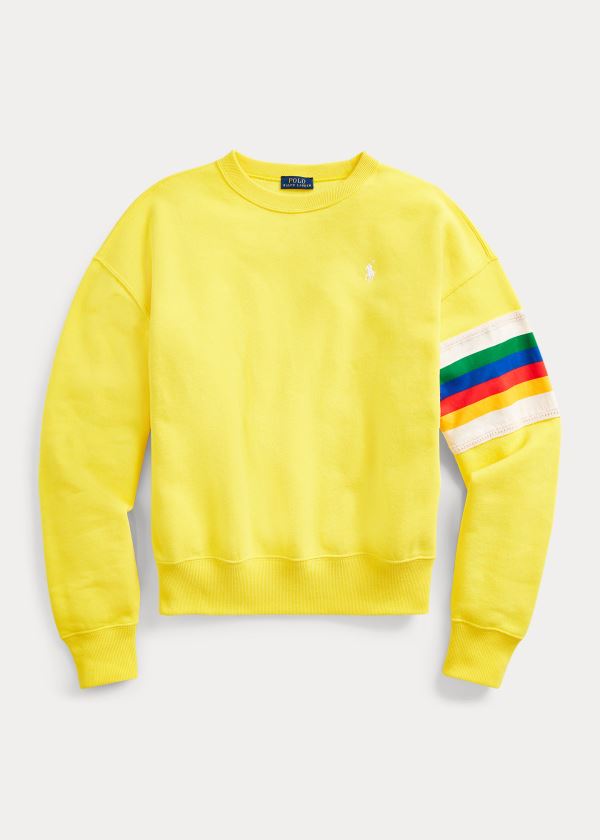 Polo Ralph Lauren Rainbow-Trim Fleece Sweatshirt Dame Danmark (YJXSG5168)